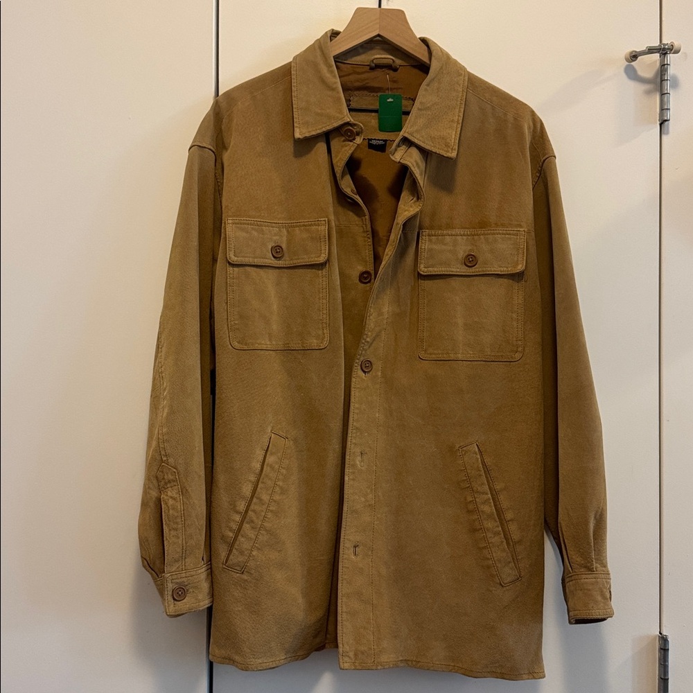 Tan Suede Button-Up Jacket